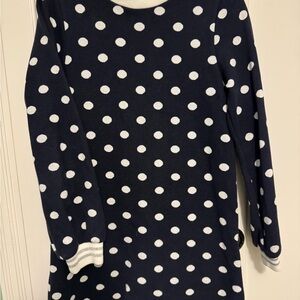 Petit Bateau Navy and White Polka Dot Kids Dress